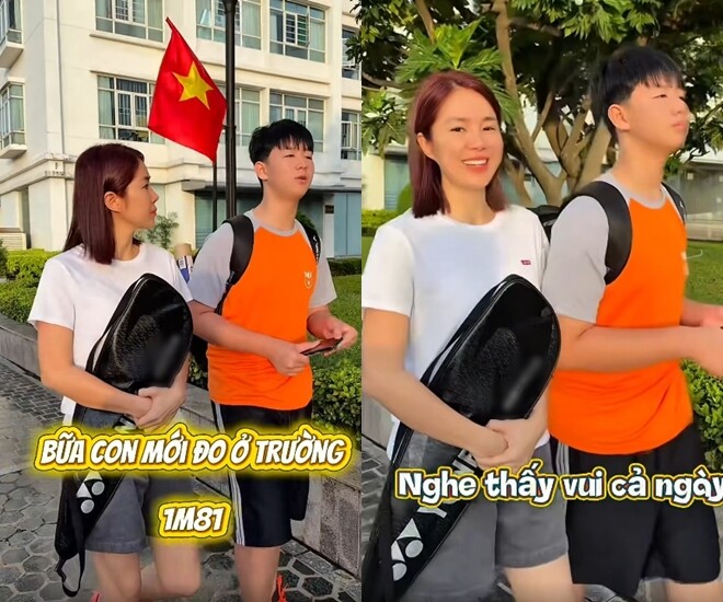 Lê Phương bày tỏ niềm hạnh phúc khi con trai cao 1m81.