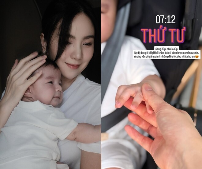 Mai Ngọc chia sẻ bản thân bị đau chân sau khi sinh con.