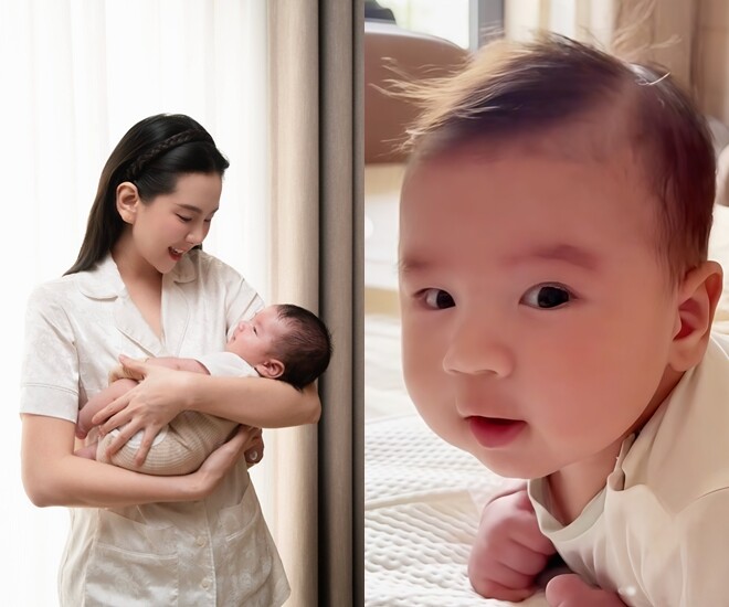 Mai Ngọc thường xuyên chia sẻ những hình ảnh đáng yêu của quý tử Panda. 