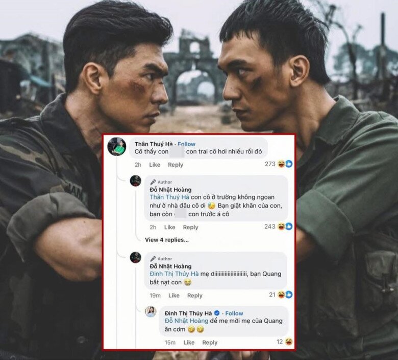 Màn đối đáp của các diễn viên trong phim Mưa đỏ khiến khán giả thích thú.