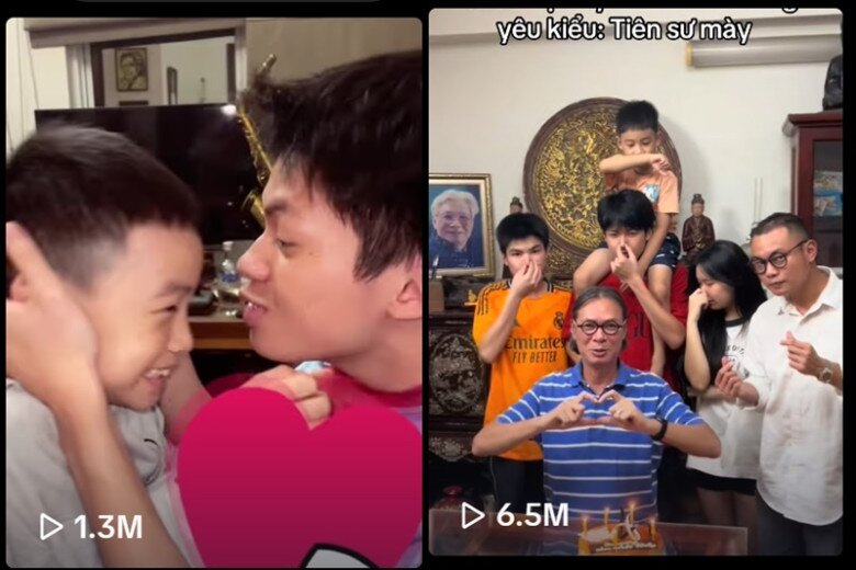 Video đời thường của con trai Trần Lực thu hút triệu view.