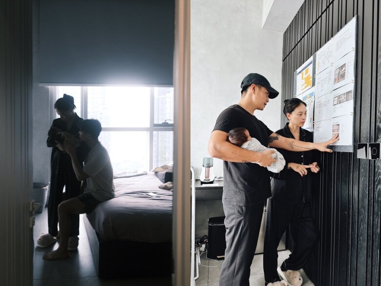 Vợ chồng Ngô Thanh Vân tập trung sự chú ý để chăm sóc con gái mới chào đời.