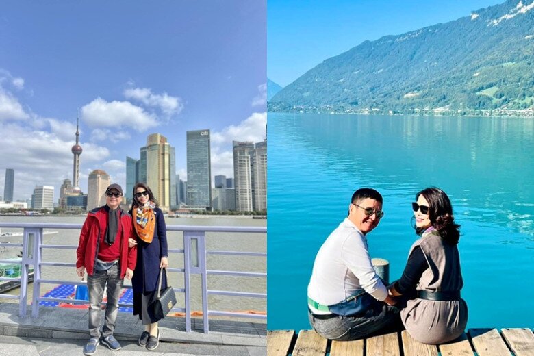 Chí Trung cùng bạn gái đi du lịch nhiều nước trên thế giới.