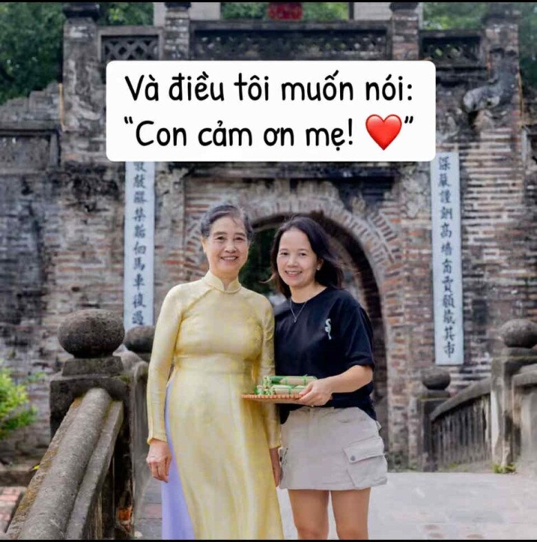 Cô gửi lời cám ơn đến mẹ chồng vì đã luôn đồng hành, ủng hộ.