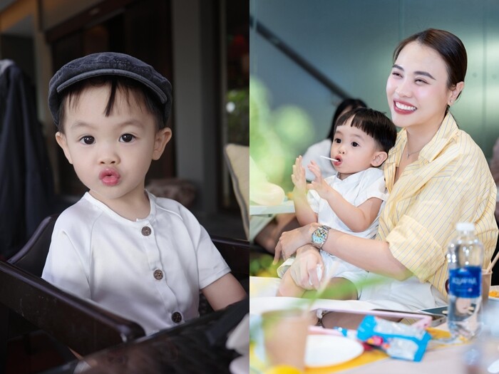 Đàm Thu Trang thường xuyên khoe những khoảnh khắc đáng yêu của quý tử.