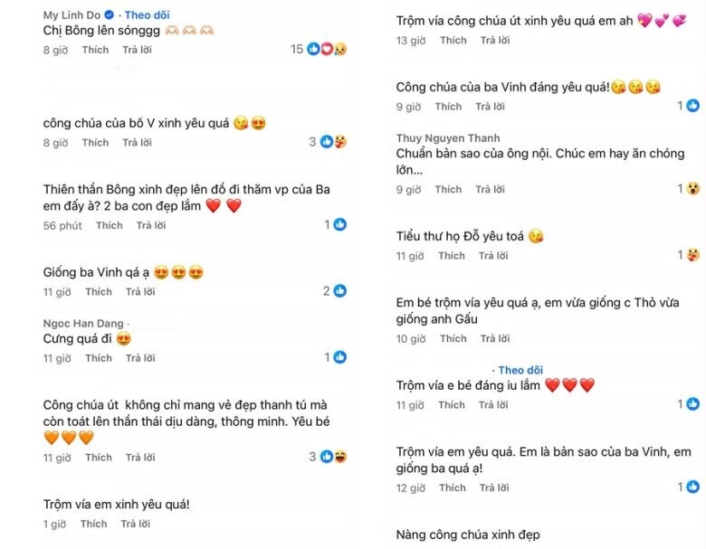 Nhiều người giành lời khen cho sự đáng yêu của bé Bông.