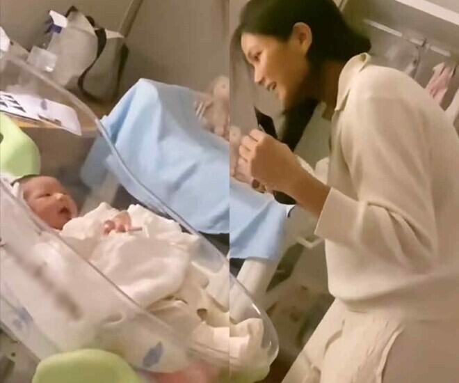H’Hen Niê “dạy” con gái 1 tuần tuổi học qua tranh ảnh.