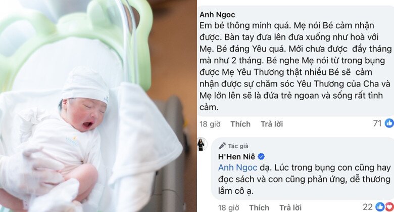 Cô cho biết con gái đã biết phản ứng từ khi còn trong bụng mẹ.