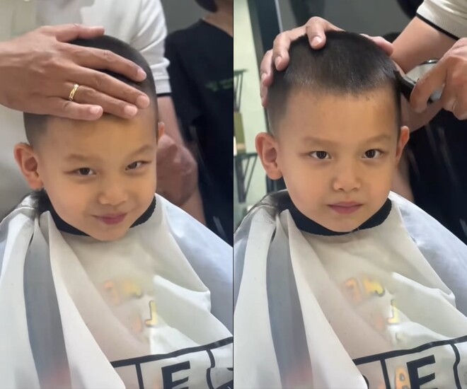 Leon có phần chững chạc khi được cắt kiểu tóc mới.