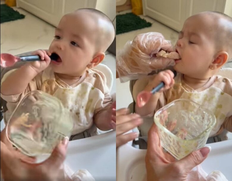 Con gái Nhật Kim Anh gì cũng ăn khiến dân tình “lụi tim” vì quá dễ thương.