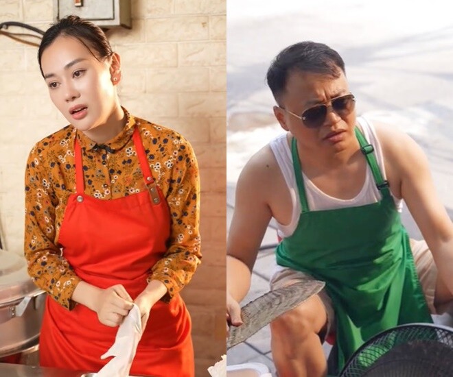 Phương Oanh và Shark Bình cùng đóng tiểu phẩm khiến khán giả cười bò.