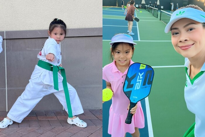 Cô bé tham gia nhiều môn như bơi lội, võ, pickleball.