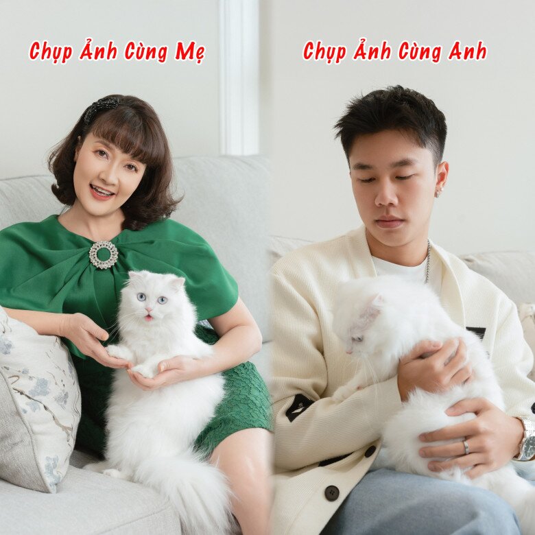 Vân Dung hiện cưng bé mèo tên Thỏ, khiến Long Vũ ra rìa.