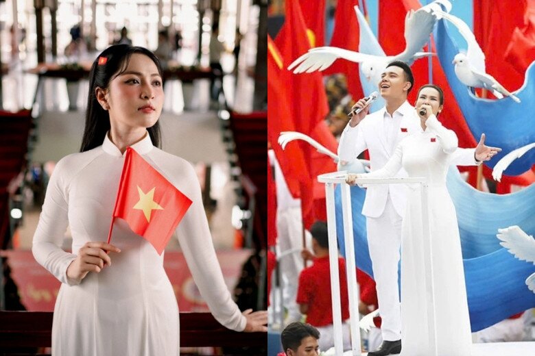 Duyên Quỳnh và Võ Hạ Trâm bị so sánh khi cùng biểu diễn ca khúc Viết tiếp câu chuyện hòa bình.