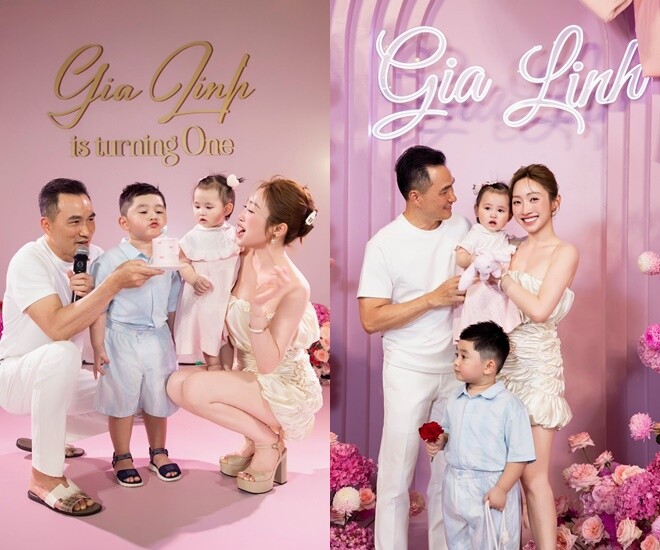 Vợ chồng Chi Bảo tổ chức tiệc sinh nhật 1 tuổi cho con gái Gia Linh.