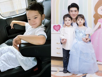 Cháu trai duy nhất của Bầu Hiển điển trai với kiểu tóc chảnh sả, có dáng ngồi Chủ tịch chuẩn bản sao của bố và ông nội