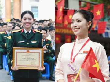 Sao Việt 24h: Á hậu Châu Anh được thăng quân hàm lên Trung úy trước niên hạn, 22 tuổi nhận bằng khen từ Tổng cục Chính trị