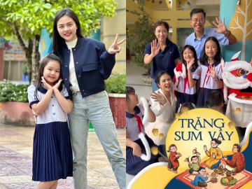 Vân Trang tự tay trang trí Trung thu cho lớp của con gái, được khen vì nhà có điều kiện vẫn cho ái nữ học trường công