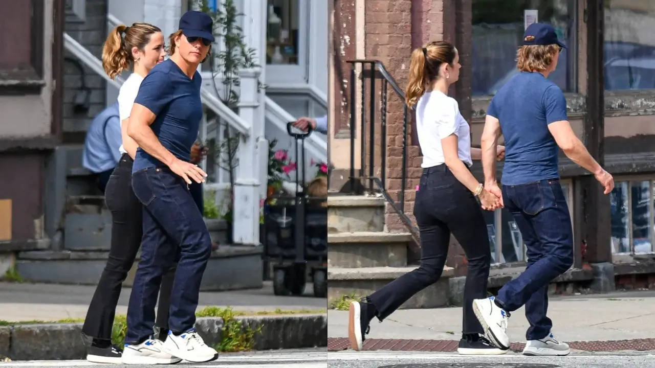 Cặp đôi tay trong tay, không ngại dành cho nhau những cử chỉ thân mật trước ống kính của paparazzi.