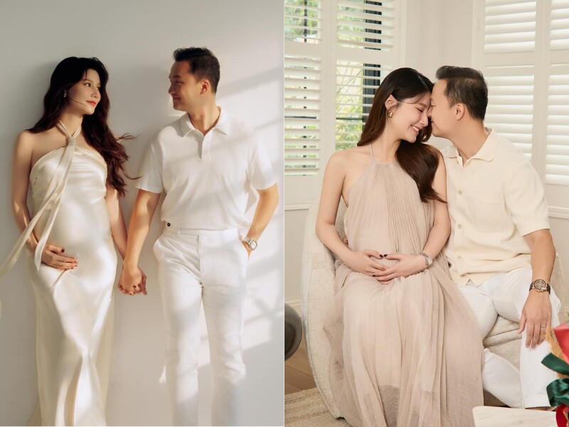 Sau sinh, nữ diễn viên chia sẻ bản thân tăng cân khá nhiều và đặt mục tiêu giảm khoảng 10 kg.