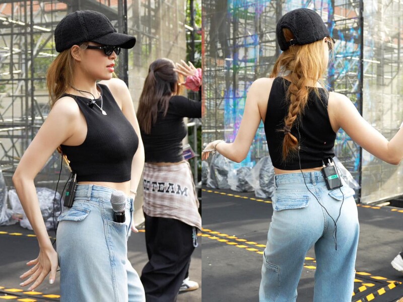 Cô khoe vóc dáng thon gọn, phong cách gợi cảm trong loạt sự kiện, đặc biệt là tại chương trình A80, ghi dấu ấn mạnh mẽ.