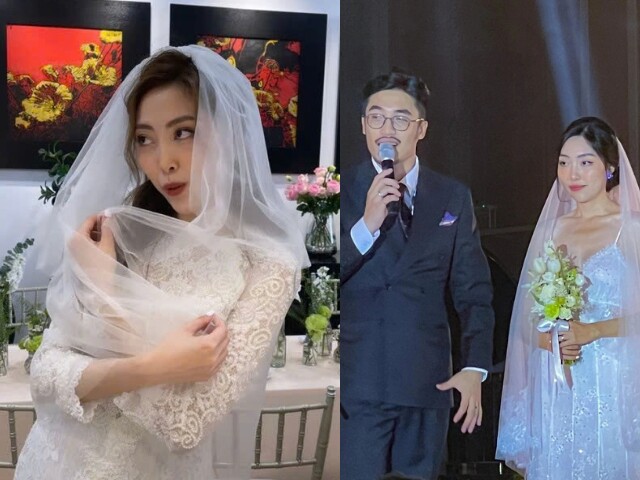 Cư dân mạng soi được, hồi đám cưới, bà xã Vũ không diện váy ôm sát khoe dáng như các cô dâu khác.