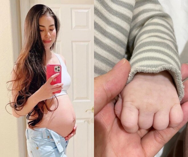 Trong cả hai lần bầu bí, Phạm Hương đều đợi con cứng cáp mới chia sẻ tin vui.