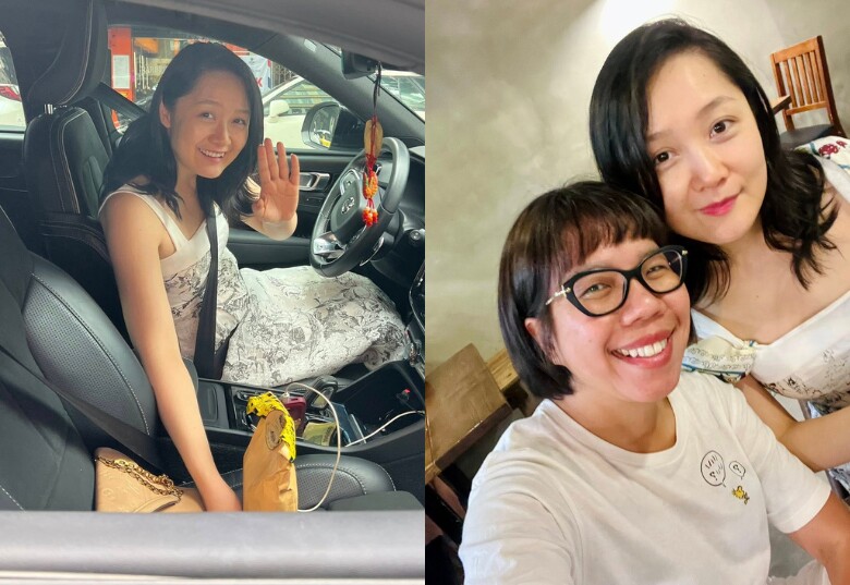 Đời thường trẻ trung của mẹ 2 con khi đi chơi cùng bạn bè.
