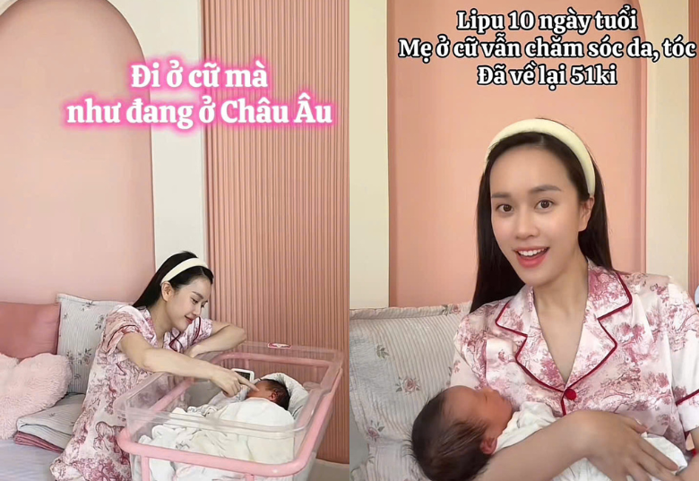 Người đẹp Hải Phòng khoe dáng thon gọn sau 10 ngày sinh con.