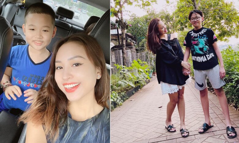 Con trai đầu lòng của Vân Hugo nay đã 16 tuổi.