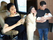 Nữ MC nổi tiếng sinh xong vòng một “cứng như hai cục đá” phải cầu cứu chuyên gia, chồng Việt kiều túc trực phụ bế ái nữ