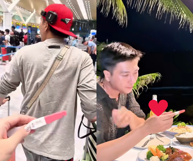 Người mẫu Lê Thu Trang báo tin vui với chồng.