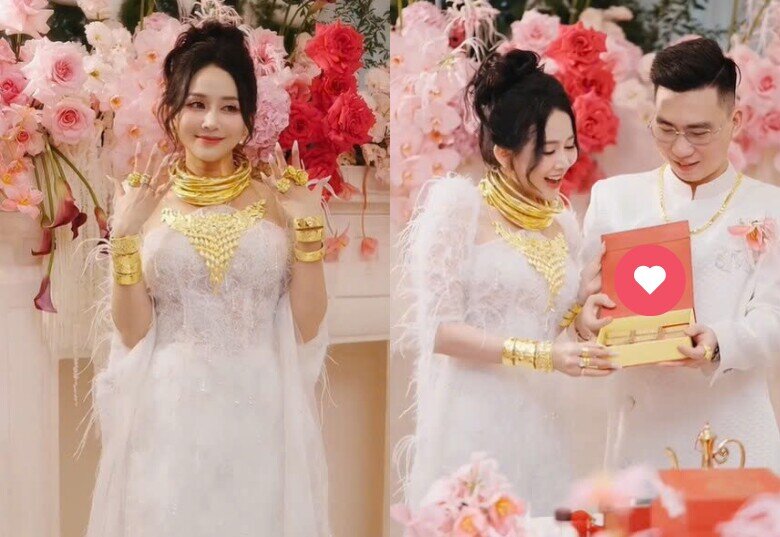 Lục Anh từng gây bão BXH với đám cưới dát vàng cách đây 1 năm.