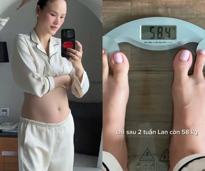 Mẹ bỉm 9X khoe vòng eo hiện tại, giảm 10kg trong 2 tuần.