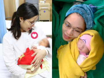 Sản phụ Hà Nội hạ sinh bé gái từ phôi thai trữ đông cách đây 11 năm, em bé hồng hào, ngủ ngoan trong vòng tay mẹ