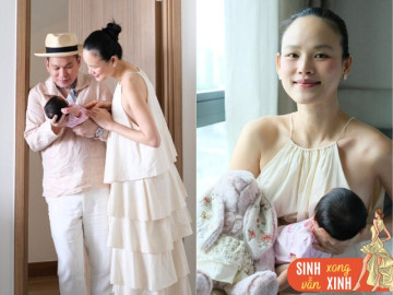 Siêu mẫu Việt khoe nhan sắc rạng ngời sau 10 ngày sinh con, cùng chồng Tiến sĩ và công chúa nhỏ chụp ảnh mừng 2/9