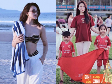 Cô giáo mầm non lấy nam thần tuyển Việt Nam: Bế bụng tròn xoe đi học giữa tin cưới chạy bầu, đẻ 2 con mặt vẫn “búng ra sữa”