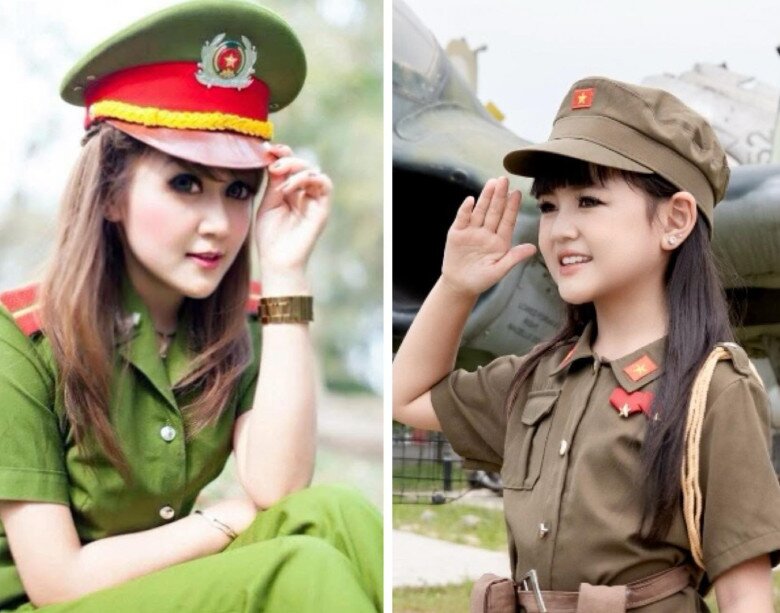 Bé gái Hà Nội hóa thân thành nữ quân nhân dịp Đại lễ A80, được khen xinh hệt amp;#34;Cô giáo búp bê đình đám MXHamp;#34; - 4