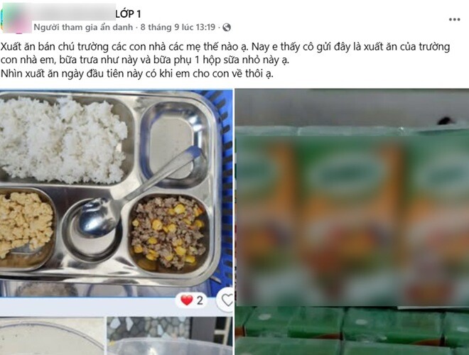 Cô giáo gửi ảnh cơm trưa ở trường của con, mẹ Việt nhìn mà đau lòng, chỉ muốn đón con về nhà ăn - 1
