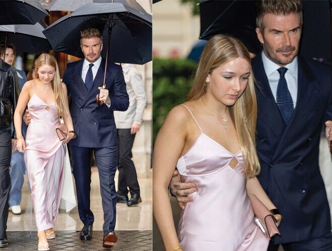 Mới 14 tuổi, con gái David Beckham lại gây xôn xao khi khoe mặc váy bó sát hở vai trần, Victoria lập tức vào amp;#34;trêuamp;#34; - 1