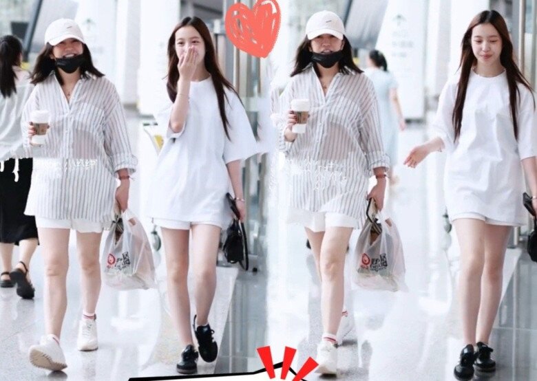 Lần hiếm hoi mới nhất Tiểu Tứ Nguyệt xuất hiện bên mẹ. Cô bé đã cao vượt mẹ.