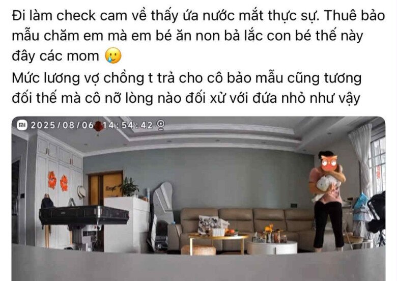 Mẹ bỉm đi làm bật camera giám sát ở nhà lên xem, thấy cảnh bảo mẫu chăm con sơ sinh mà ứa nước mắt - 3