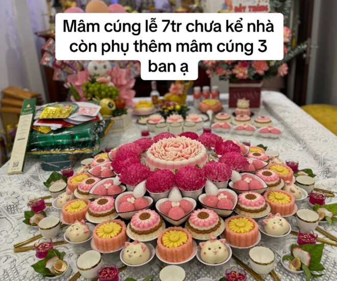 Mâm cúng 7 triệu với đầy đủ các lễ vật.