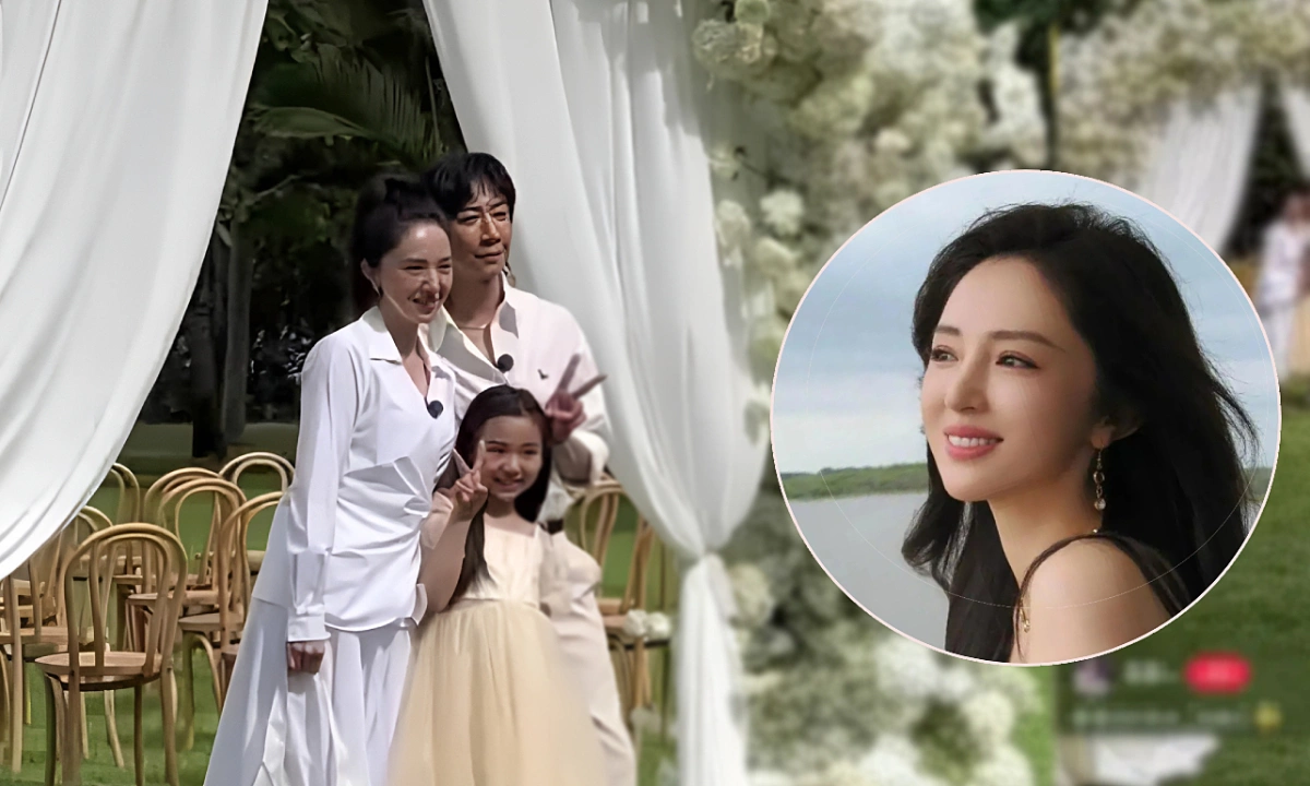 Con gái Đổng Tuyền hiếm hoi xuất hiện cùng mẹ và bố dượng trong một đám cưới.