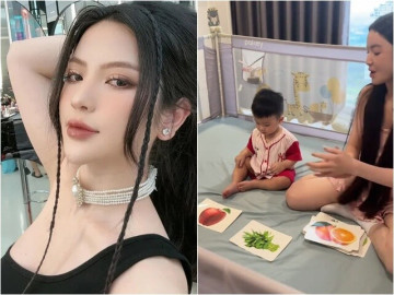 Vợ đại gia của Quang Hải bắn liên thanh dạy con hút hơn 6 triệu lượt xem, mẹ bỉm tràn vào bình luận thắc mắc