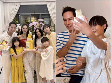 Gia đình có điều kiện, 4 anh em ruột Rio Cherry Sunny Mio vẫn tự tay làm quà cực đáng yêu mừng bố Lý Hải 57 tuổi