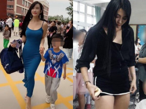Hội các bà mẹ khi đưa con tới trường và những pha ăn mặc "đi vào lòng đất": Váy ngắn ôm sát chưa đủ còn khoét trước hở sau