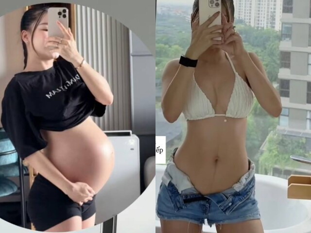 Cô nhanh chóng giảm hơn 11kg chỉ sau 22 ngày sinh nở.