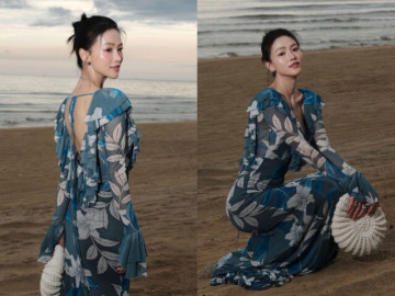 Hoa hậu diện váy xuyên thấu thả dáng trước biển, nhan sắc thế nào mà Đặng Thu Thảo phải thốt lên "nữ thần"?