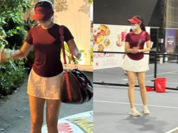 Nàng hậu đi đánh pickleball vẫn không quên xách túi hiệu trăm triệu